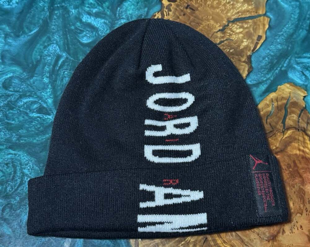 Youth Air Jordan Jumpman Beanie Cuffed Black Winter Hat